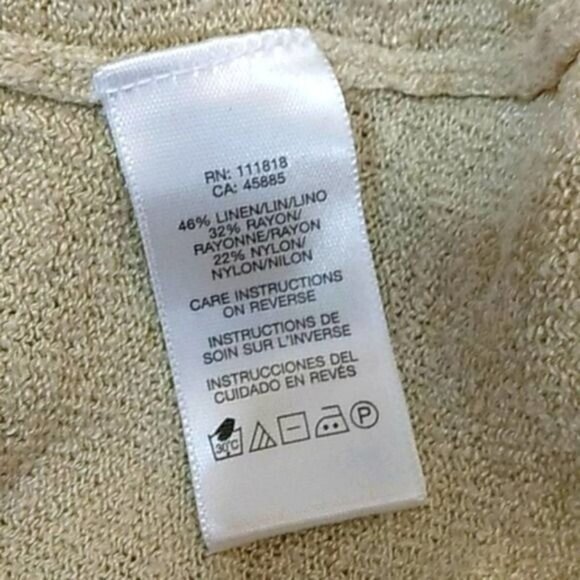 Michael Kors Swim Cover Womens Sz S Ivory Linen Blend Baby Doll Tunic V Neck Top - Picture 5 of 6
